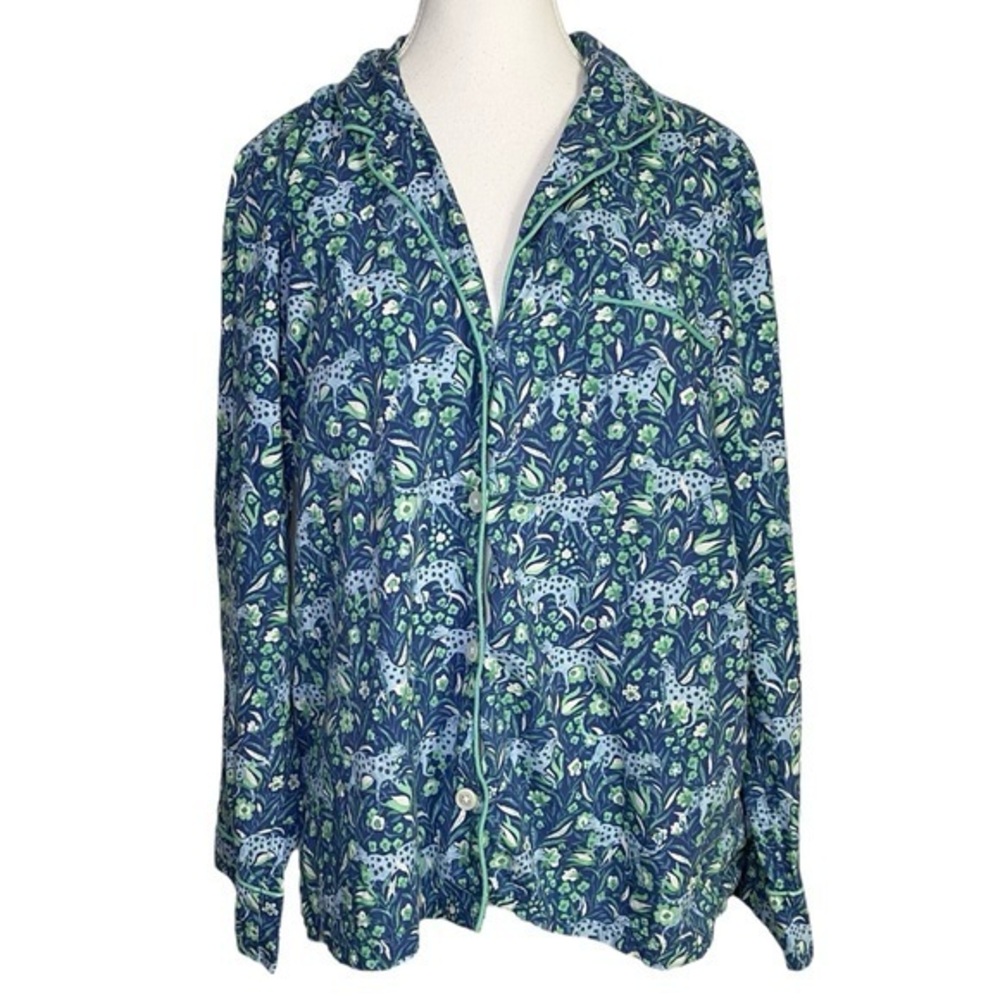 J. Crew Long Sleeve Cotton Poplin Pajama Top- Fauna Floral